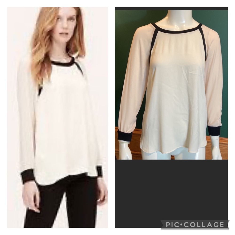 Loft Petite Colorblock Woven “Sweatshirt”.